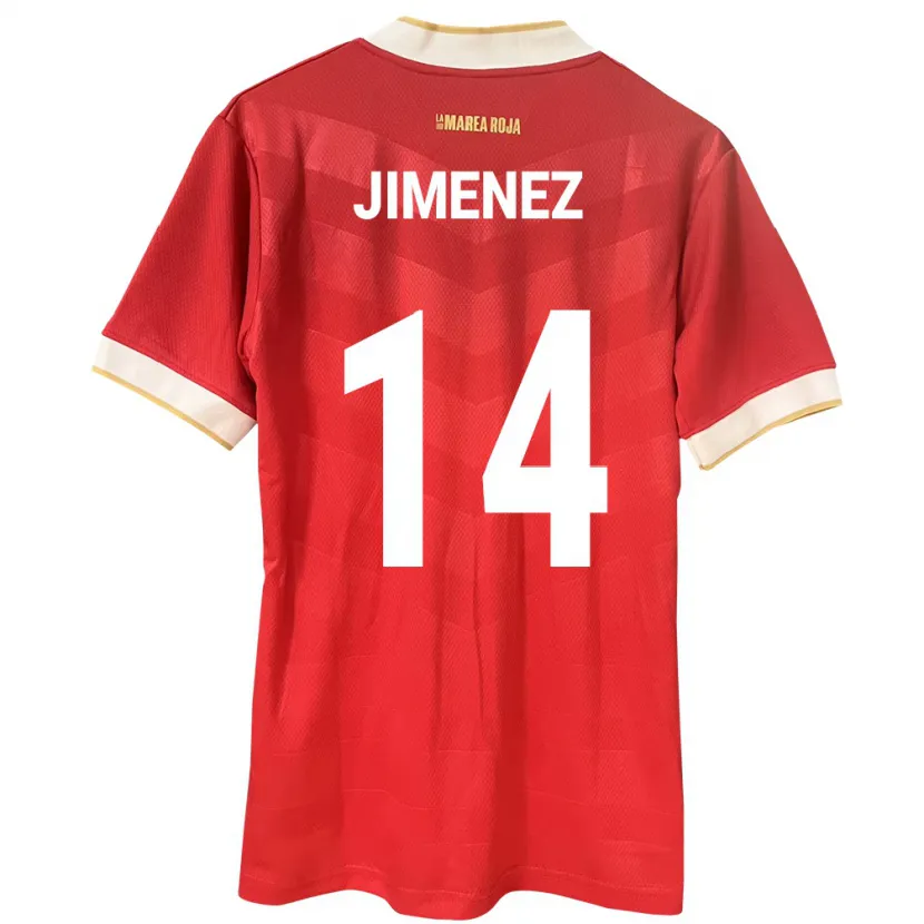 Danxen Hombre Camiseta Panamá Juan Jiménez #14 Rojo 1ª Equipación 24-26 La Camisa