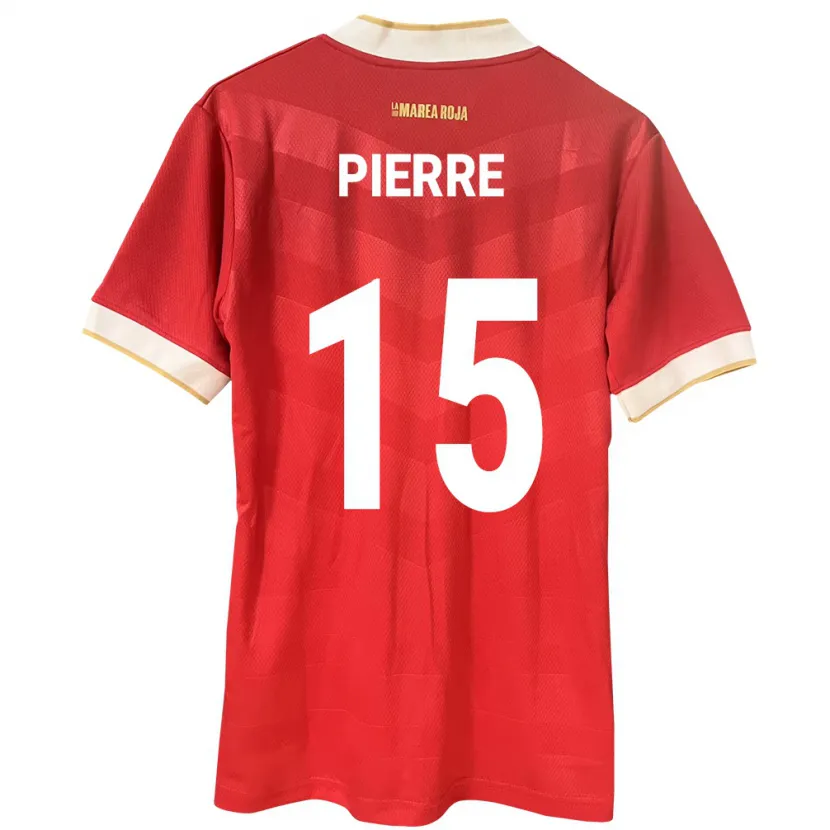 Danxen Hombre Camiseta Panamá Joshua Pierre #15 Rojo 1ª Equipación 24-26 La Camisa