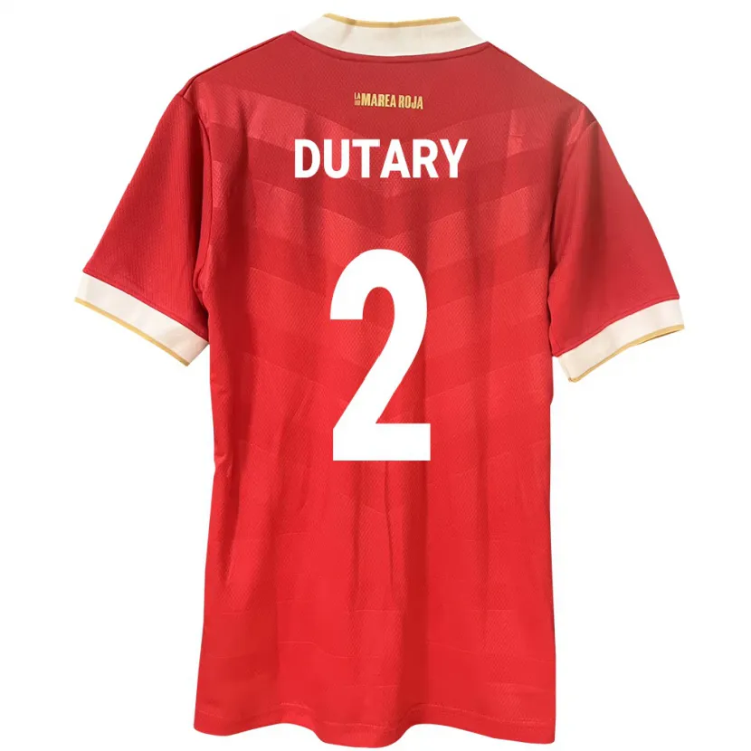 Danxen Hombre Camiseta Panamá Claudia Dutary #2 Rojo 1ª Equipación 24-26 La Camisa