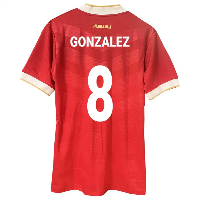 Danxen Hombre Camiseta Panamá Schiandra González #8 Rojo 1ª Equipación 24-26 La Camisa