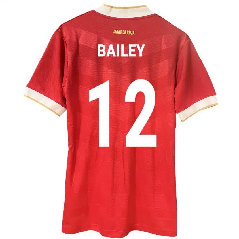 Danxen Hombre Camiseta Panamá Yenith Bailey #12 Rojo 1ª Equipación 24-26 La Camisa