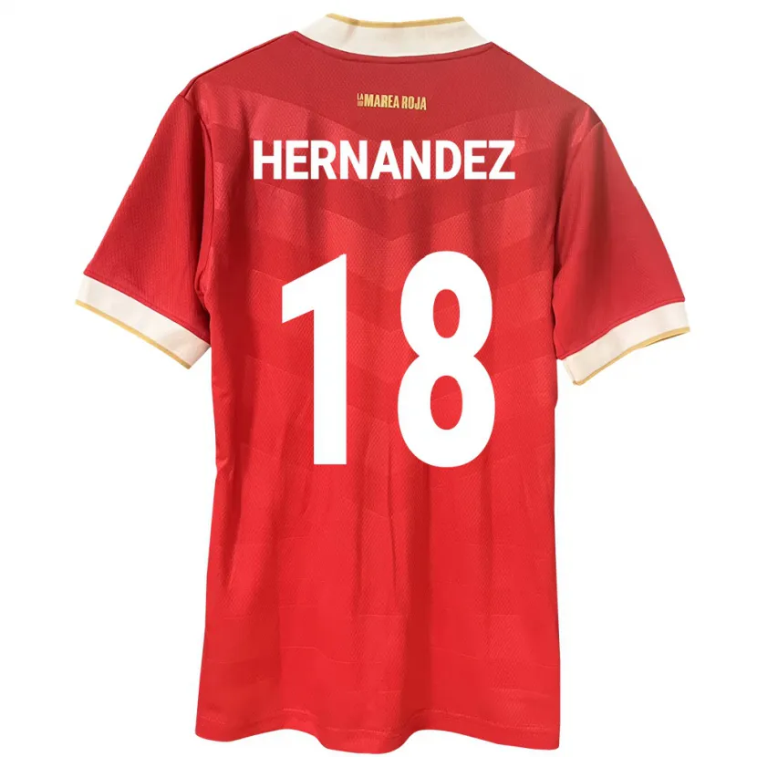 Danxen Hombre Camiseta Panamá Erika Hernández #18 Rojo 1ª Equipación 24-26 La Camisa