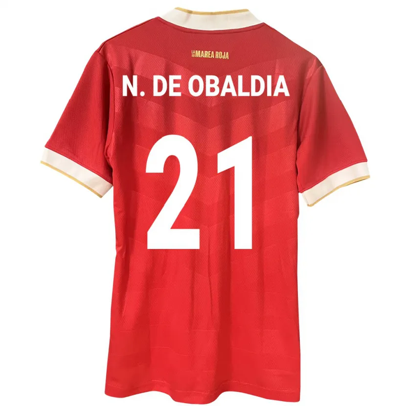 Danxen Hombre Camiseta Panamá Nicole De Obaldía #21 Rojo 1ª Equipación 24-26 La Camisa