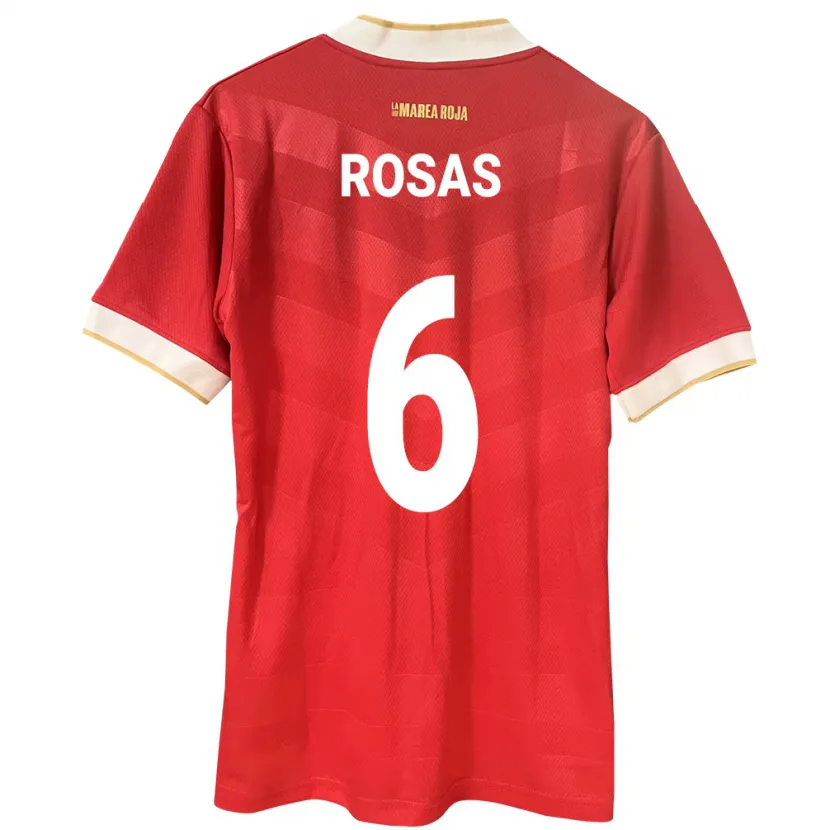 Danxen Hombre Camiseta Panamá Meredith Rosas #6 Rojo 1ª Equipación 24-26 La Camisa