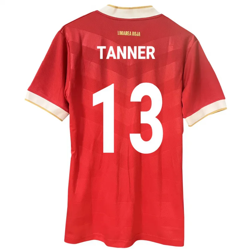 Danxen Hombre Camiseta Panamá Riley Tanner #13 Rojo 1ª Equipación 24-26 La Camisa
