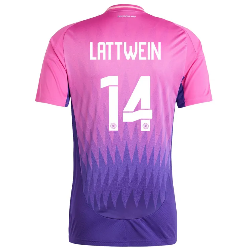 Danxen Hombre Camiseta Alemania Lena Lattwein #14 Rosado Morado 2ª Equipación 24-26 La Camisa