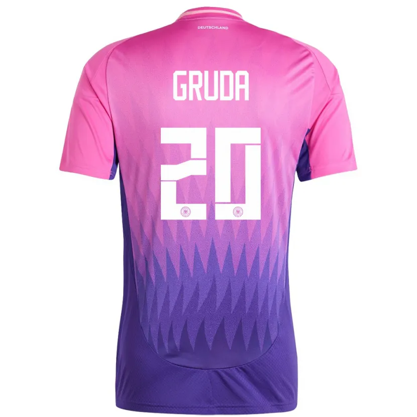 Danxen Hombre Camiseta Alemania Brajan Gruda #20 Rosado Morado 2ª Equipación 24-26 La Camisa