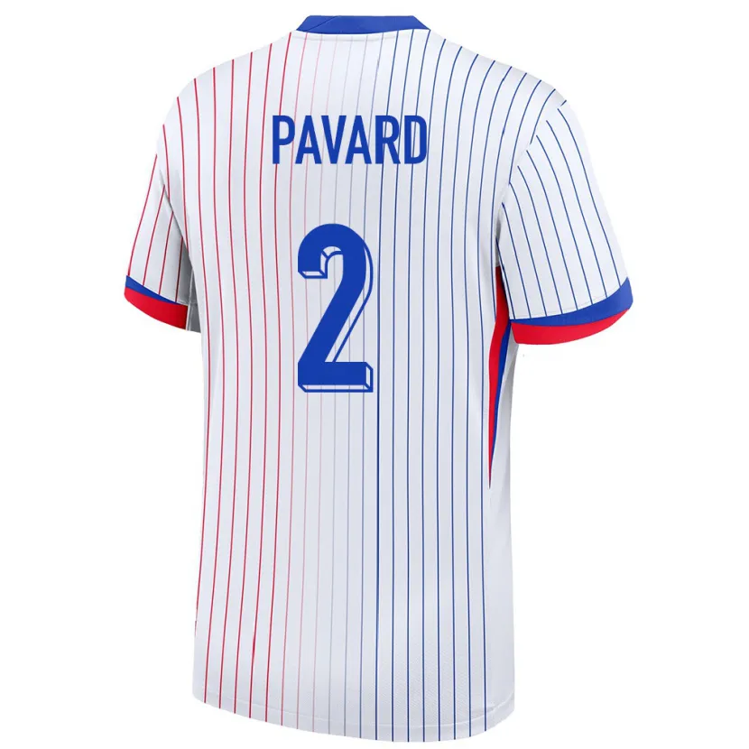Danxen Hombre Camiseta Francia Benjamin Pavard #2 Blanco 2ª Equipación 24-26 La Camisa