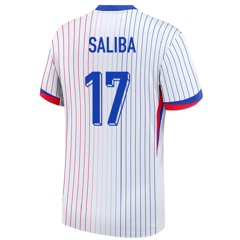 Danxen Hombre Camiseta Francia William Saliba #17 Blanco 2ª Equipación 24-26 La Camisa