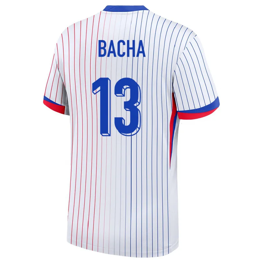 Danxen Hombre Camiseta Francia Selma Bacha #13 Blanco 2ª Equipación 24-26 La Camisa