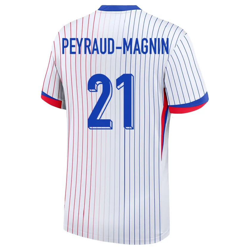 Danxen Hombre Camiseta Francia Pauline Peyraud Magnin #21 Blanco 2ª Equipación 24-26 La Camisa