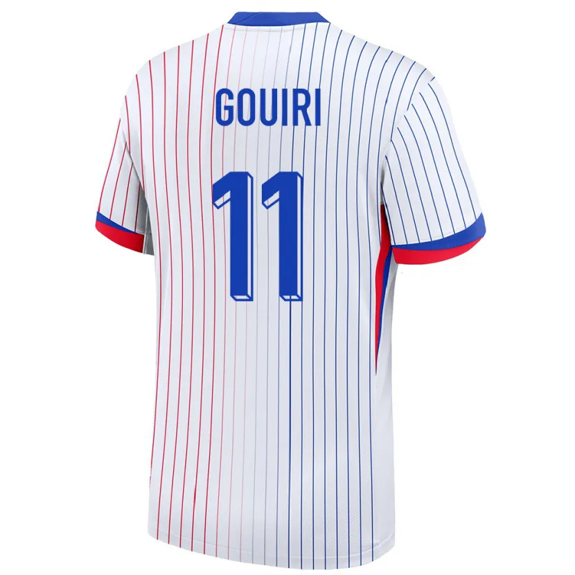 Danxen Hombre Camiseta Francia Amine Gouiri #11 Blanco 2ª Equipación 24-26 La Camisa