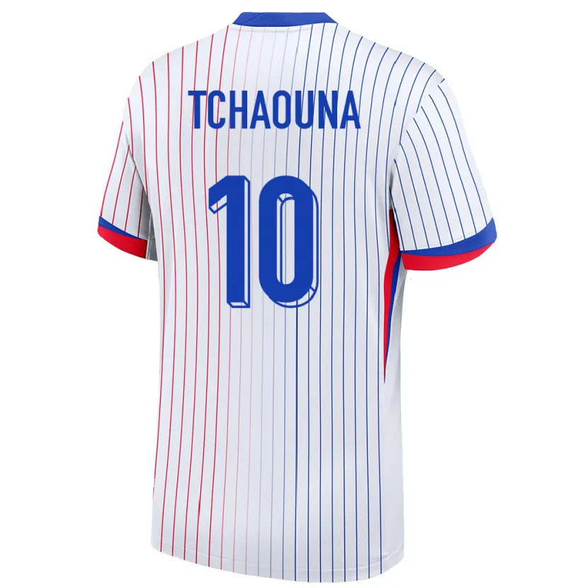 Danxen Hombre Camiseta Francia Loum Tchaouna #10 Blanco 2ª Equipación 24-26 La Camisa