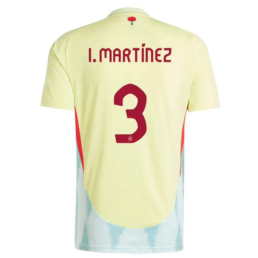 Danxen Hombre Camiseta España Inigo Martinez #3 Amarillo 2ª Equipación 24-26 La Camisa