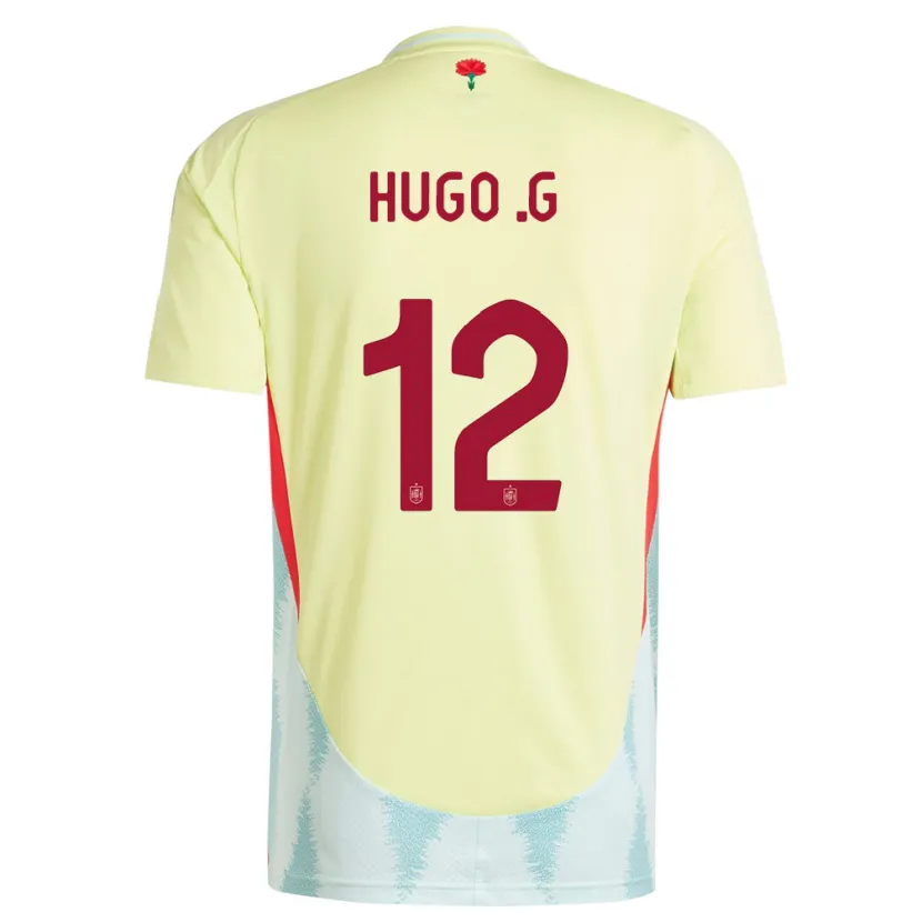 Danxen Hombre Camiseta España Hugo Guillamon #12 Amarillo 2ª Equipación 24-26 La Camisa