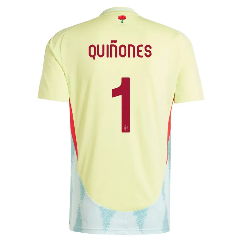 Danxen Hombre Camiseta España Mariasun Quinones #1 Amarillo 2ª Equipación 24-26 La Camisa