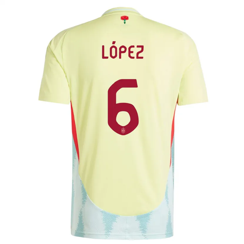 Danxen Hombre Camiseta España Maitane Lopez #6 Amarillo 2ª Equipación 24-26 La Camisa