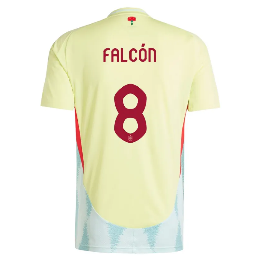 Danxen Hombre Camiseta España Andrea Falcon #8 Amarillo 2ª Equipación 24-26 La Camisa