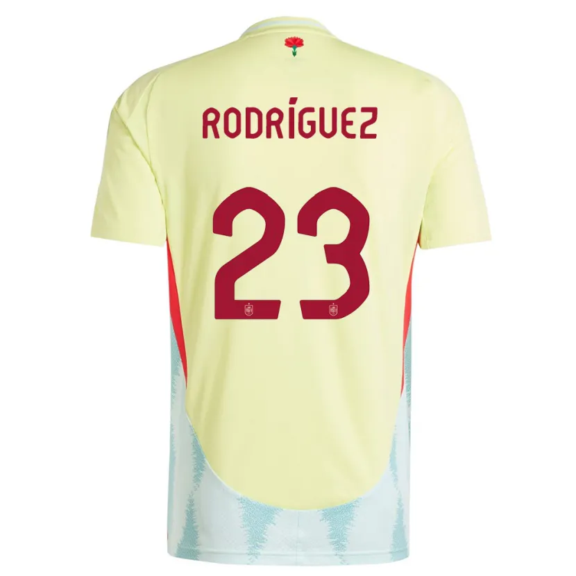 Danxen Hombre Camiseta España Misa Rodriguez #23 Amarillo 2ª Equipación 24-26 La Camisa
