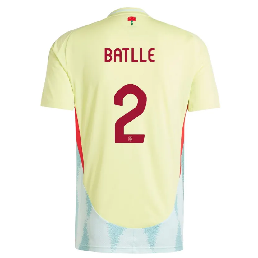 Danxen Hombre Camiseta España Ona Batlle #2 Amarillo 2ª Equipación 24-26 La Camisa