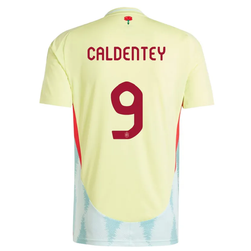 Danxen Hombre Camiseta España Mariona Caldentey #9 Amarillo 2ª Equipación 24-26 La Camisa