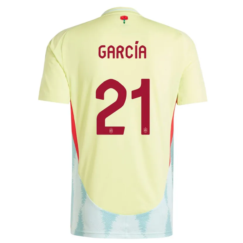 Danxen Hombre Camiseta España Sheila Garcia #21 Amarillo 2ª Equipación 24-26 La Camisa