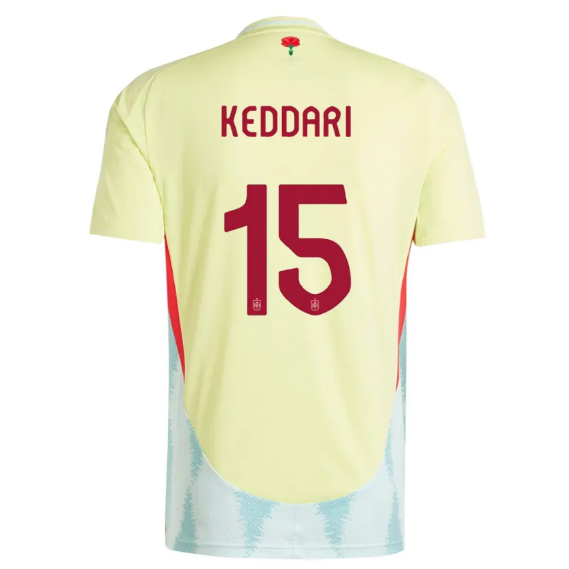 Danxen Hombre Camiseta España Wassim Keddari #15 Amarillo 2ª Equipación 24-26 La Camisa