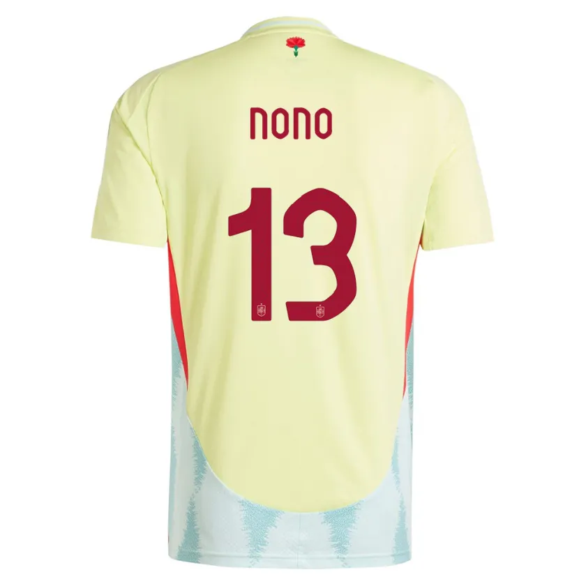 Danxen Hombre Camiseta España Nono #13 Amarillo 2ª Equipación 24-26 La Camisa