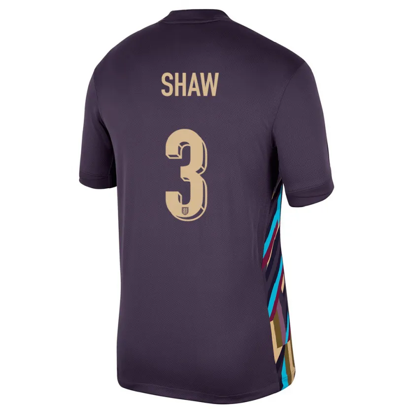 Danxen Hombre Camiseta Inglaterra Luke Shaw #3 Pasa Oscura 2ª Equipación 24-26 La Camisa