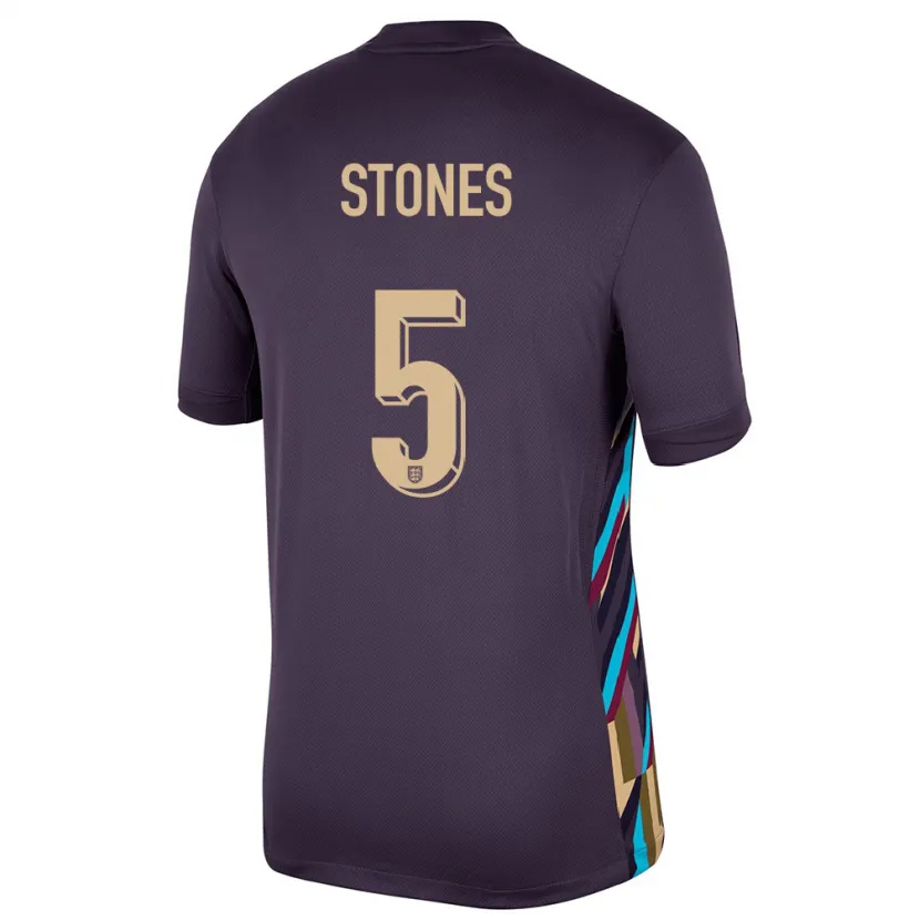 Danxen Hombre Camiseta Inglaterra John Stones #5 Pasa Oscura 2ª Equipación 24-26 La Camisa