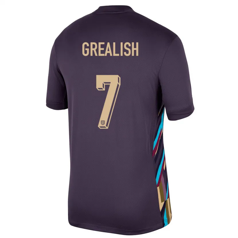 Danxen Hombre Camiseta Inglaterra Jack Grealish #7 Pasa Oscura 2ª Equipación 24-26 La Camisa