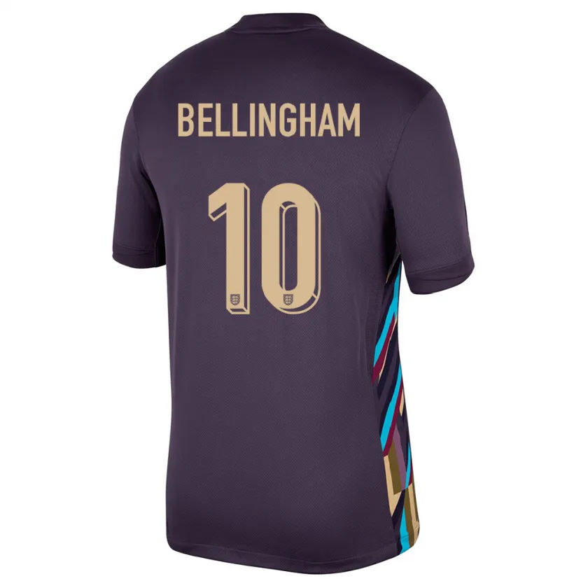 Danxen Hombre Camiseta Inglaterra Jude Bellingham #10 Pasa Oscura 2ª Equipación 24-26 La Camisa