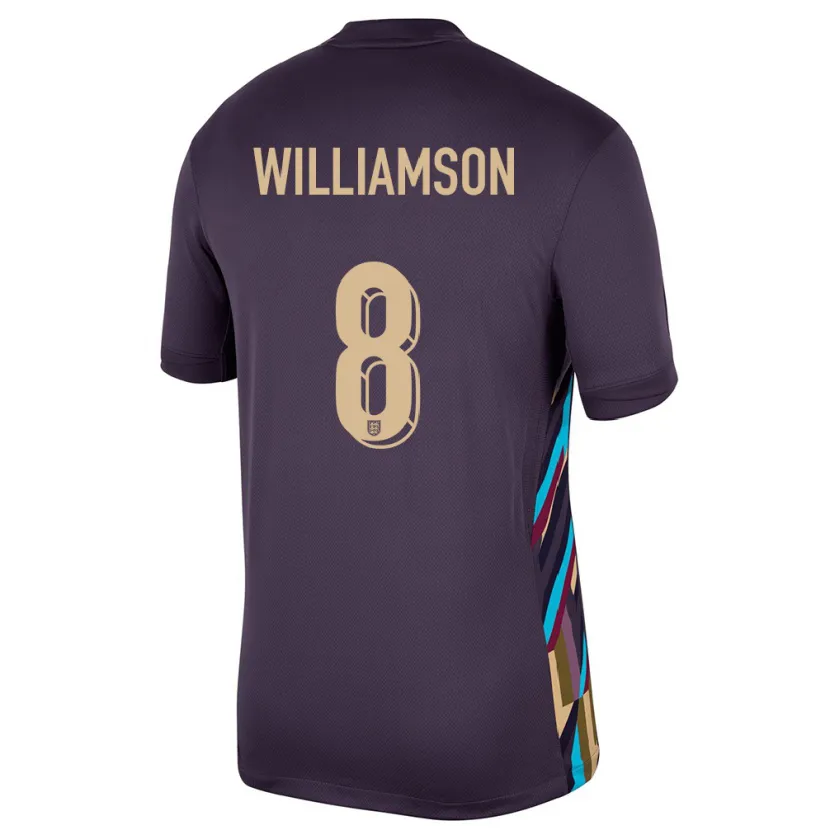 Danxen Hombre Camiseta Inglaterra Leah Williamson #8 Pasa Oscura 2ª Equipación 24-26 La Camisa