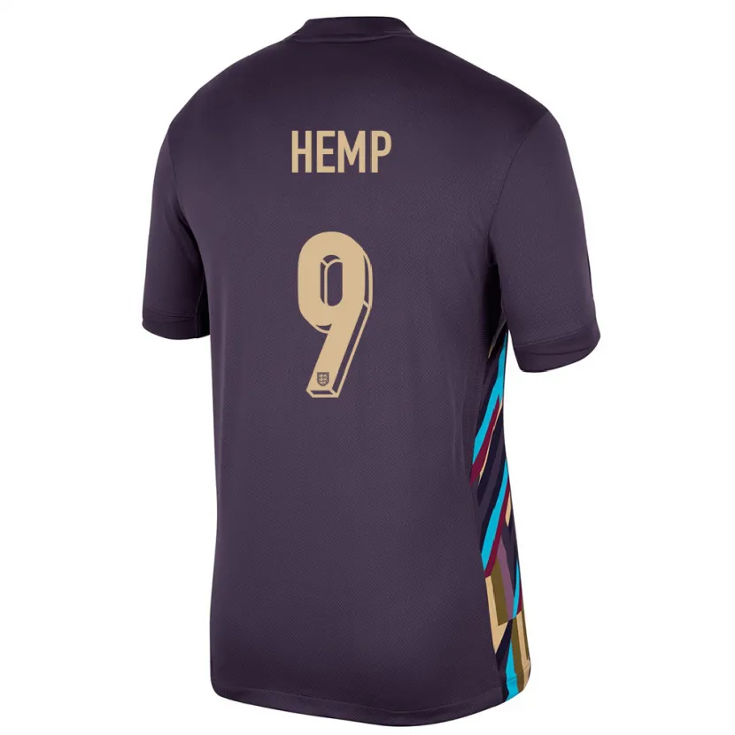 Danxen Hombre Camiseta Inglaterra Lauren Hemp #9 Pasa Oscura 2ª Equipación 24-26 La Camisa