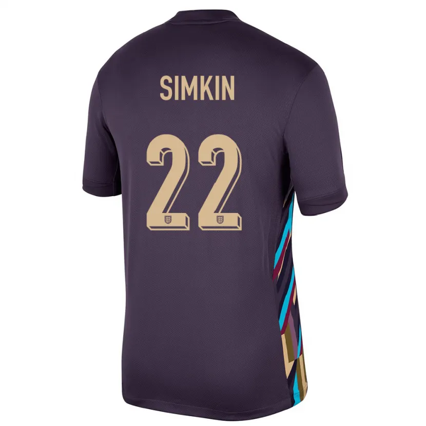 Danxen Hombre Camiseta Inglaterra Tommy Simkin #22 Pasa Oscura 2ª Equipación 24-26 La Camisa