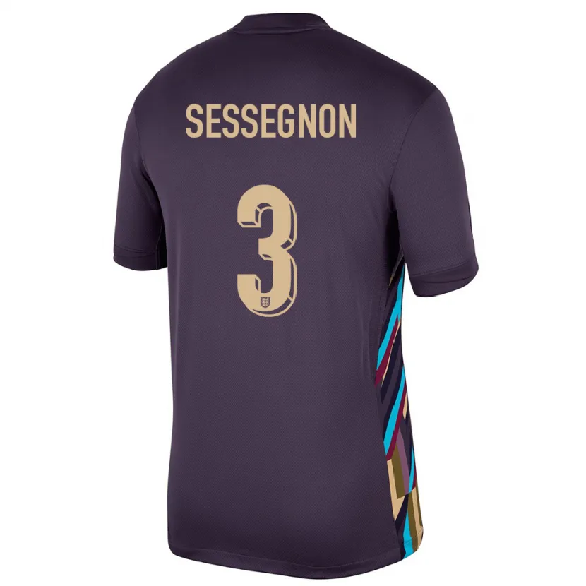 Danxen Hombre Camiseta Inglaterra Ryan Sessegnon #3 Pasa Oscura 2ª Equipación 24-26 La Camisa