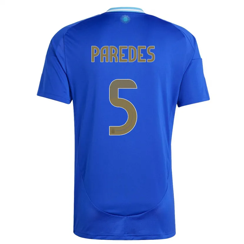 Danxen Hombre Camiseta Argentina Leandro Paredes #5 Azul 2ª Equipación 24-26 La Camisa