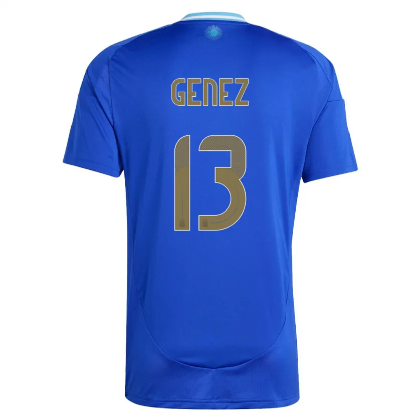 Danxen Hombre Camiseta Argentina Nahuel Genez #13 Azul 2ª Equipación 24-26 La Camisa