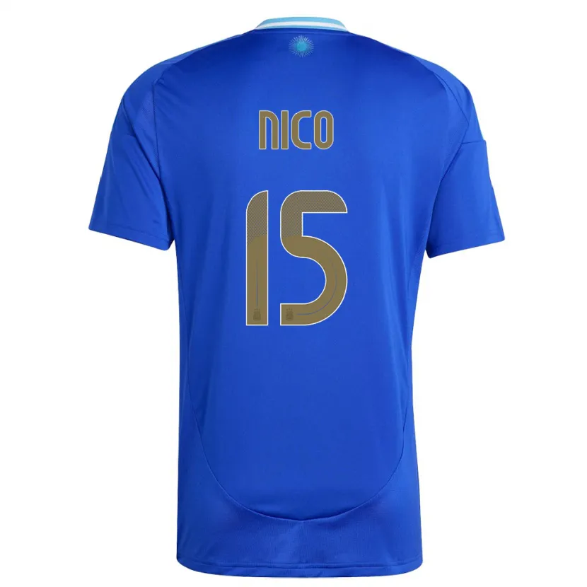 Danxen Hombre Camiseta Argentina Nico  #15 Azul 2ª Equipación 24-26 La Camisa