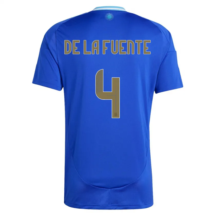 Danxen Hombre Camiseta Argentina Hernan De La Fuente #4 Azul 2ª Equipación 24-26 La Camisa