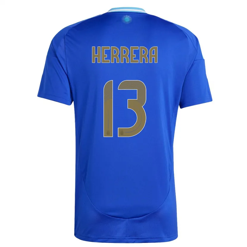 Danxen Hombre Camiseta Argentina Marcelo Herrera #13 Azul 2ª Equipación 24-26 La Camisa