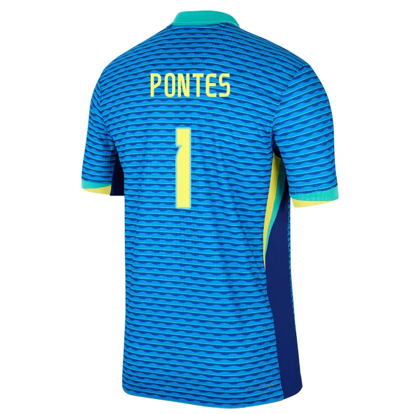 Danxen Hombre Camiseta Brasil Mycael Pontes #1 Azul 2ª Equipación 24-26 La Camisa