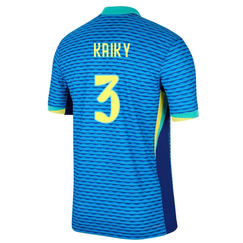 Danxen Hombre Camiseta Brasil Kaiky #3 Azul 2ª Equipación 24-26 La Camisa
