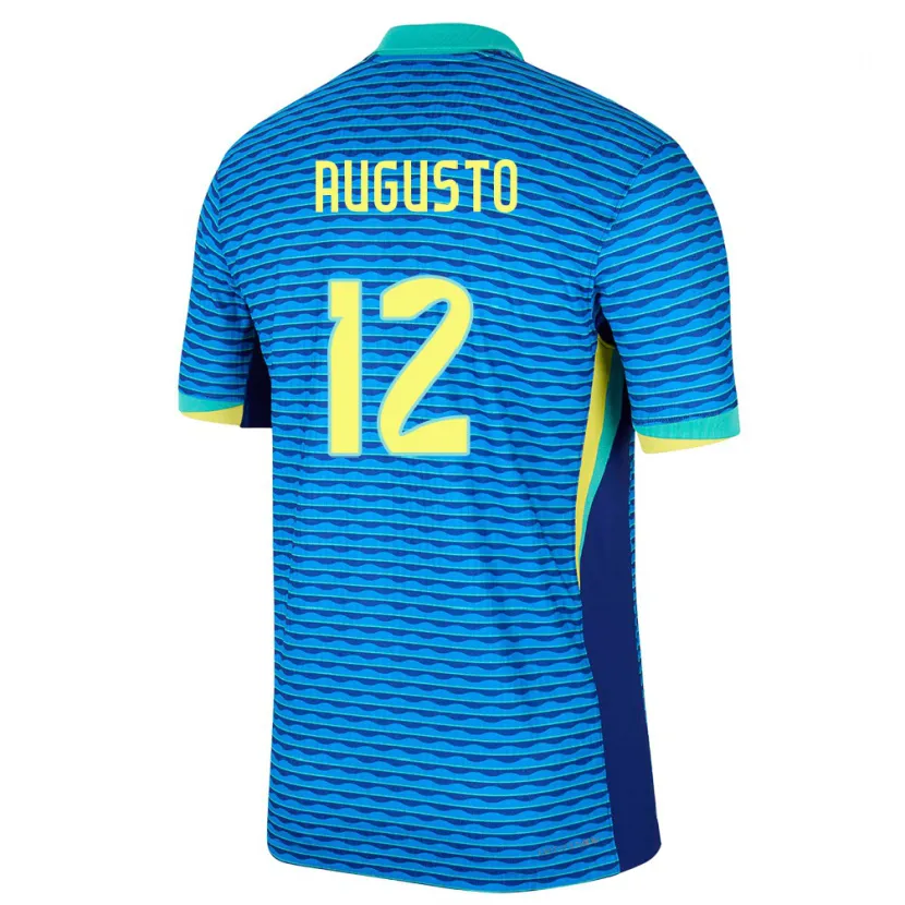 Danxen Hombre Camiseta Brasil Cesar Augusto #12 Azul 2ª Equipación 24-26 La Camisa