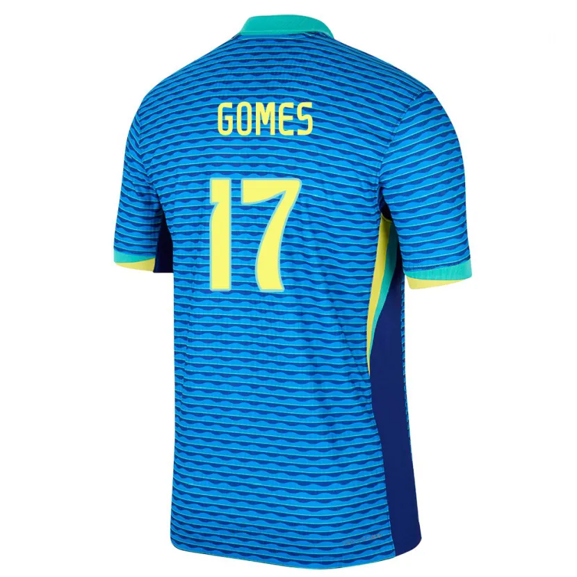 Danxen Hombre Camiseta Brasil William Gomes #17 Azul 2ª Equipación 24-26 La Camisa