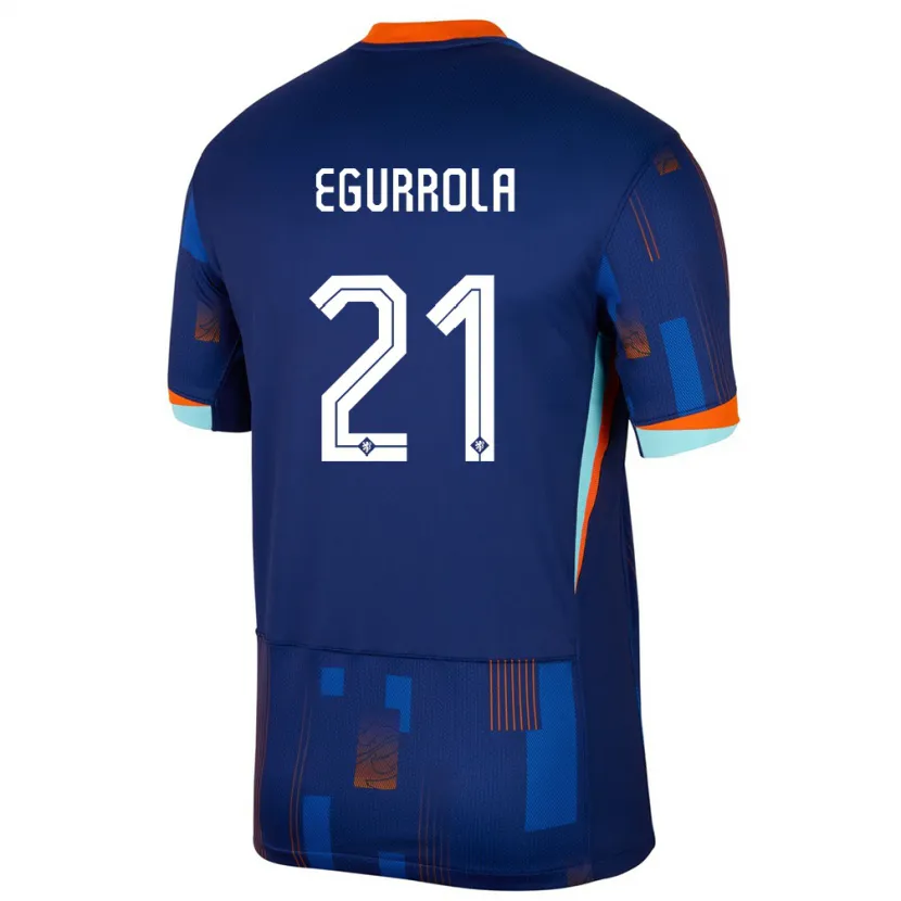 Danxen Hombre Camiseta Países Bajos Damaris Egurrola #21 Azul 2ª Equipación 24-26 La Camisa