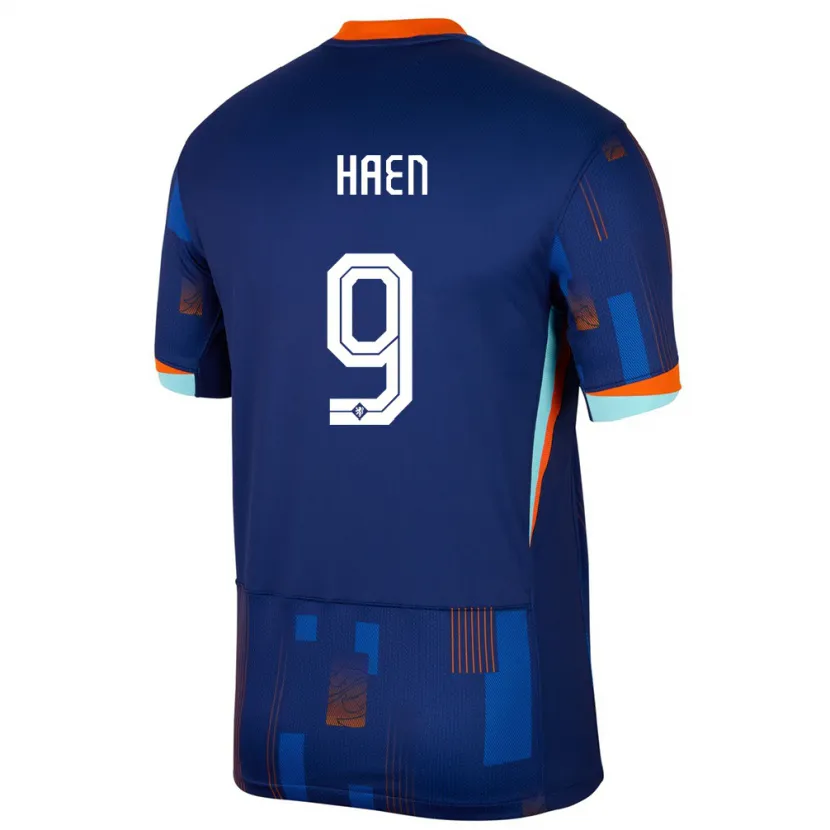 Danxen Hombre Camiseta Países Bajos Devin Haen #9 Azul 2ª Equipación 24-26 La Camisa