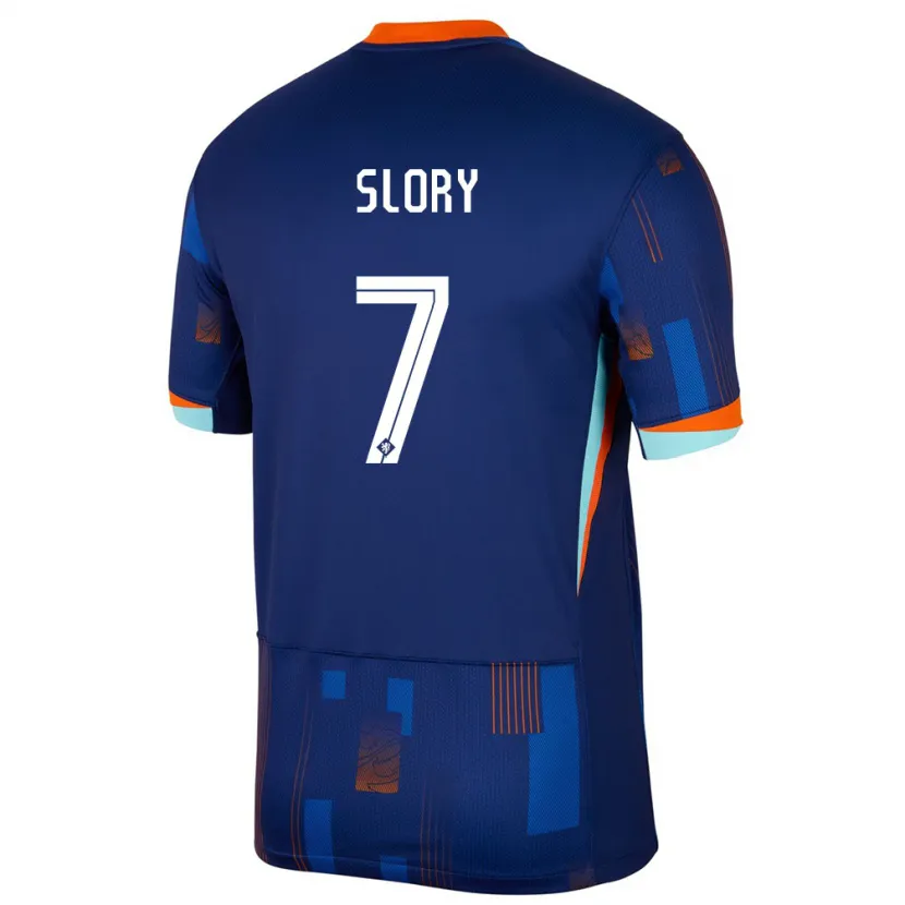 Danxen Hombre Camiseta Países Bajos Jaden Slory #7 Azul 2ª Equipación 24-26 La Camisa