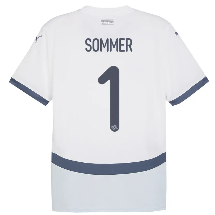 Danxen Hombre Camiseta Suiza Yann Sommer #1 Blanco 2ª Equipación 24-26 La Camisa