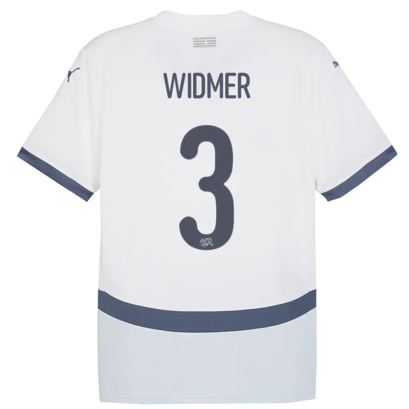 Danxen Hombre Camiseta Suiza Silvan Widmer #3 Blanco 2ª Equipación 24-26 La Camisa